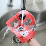Dishcloth Swedish Cats Meow being rinsed