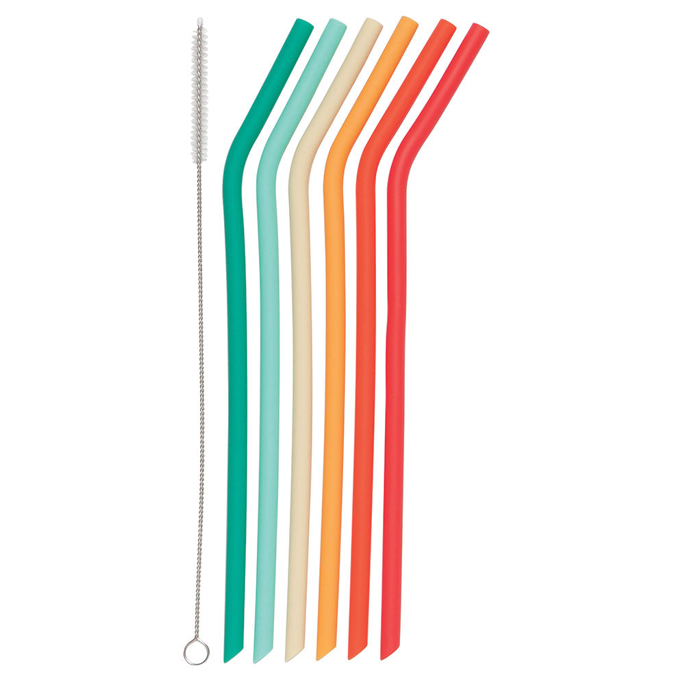 Set of 6 Silicone Straws Cheer