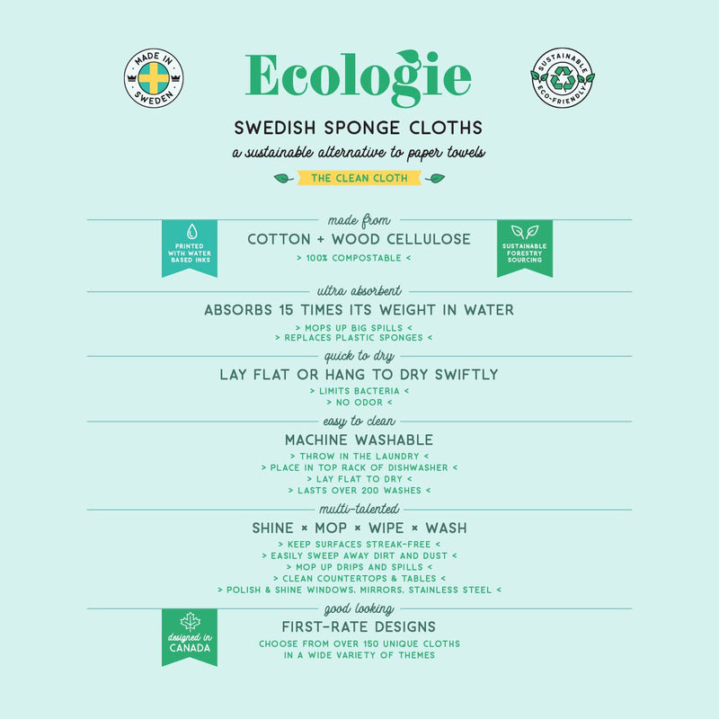 Ecologie Swedish Sponge Cloth in Black/Grey