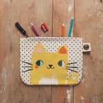 Danica Pouch with Zipper Large Cat Meow