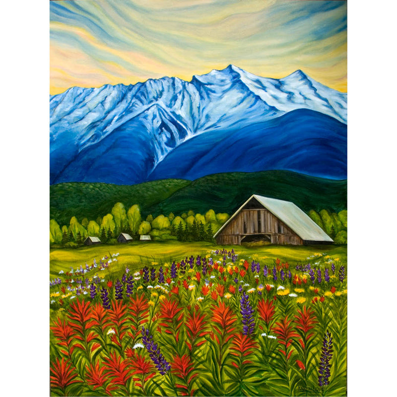 Mt. Currie Wildflowers - Karen Love Art Greeting Card