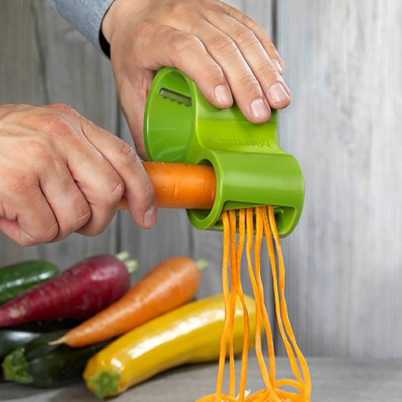 Vegetable Hand Held Spiralizer - Green in use